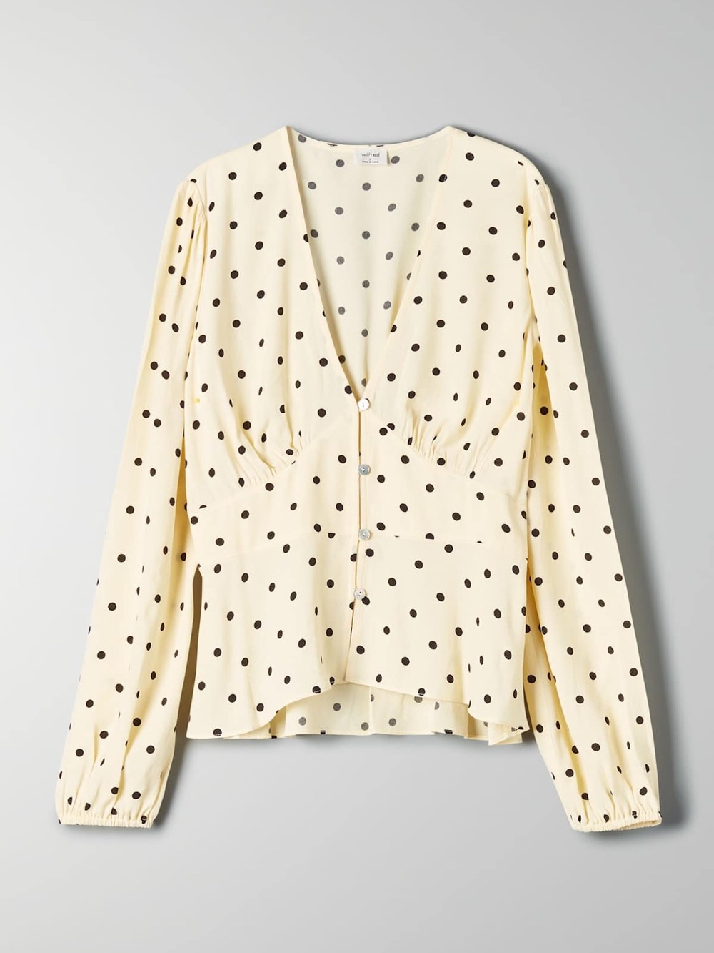 Wilfred Aritzia New Prairie Polka Dot Corset style Blouse Size XS Whimsical - Picture 3 of 9